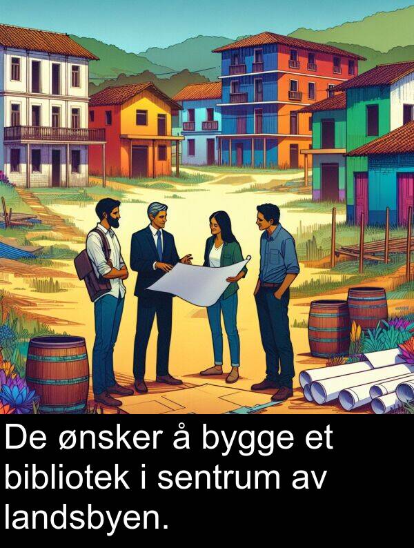 bibliotek: De ønsker å bygge et bibliotek i sentrum av landsbyen.