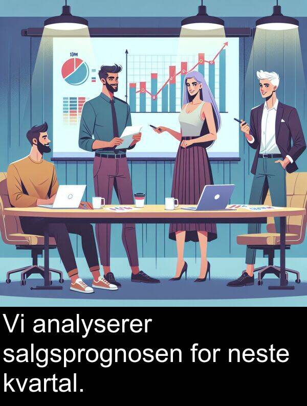 salgsprognosen: Vi analyserer salgsprognosen for neste kvartal.