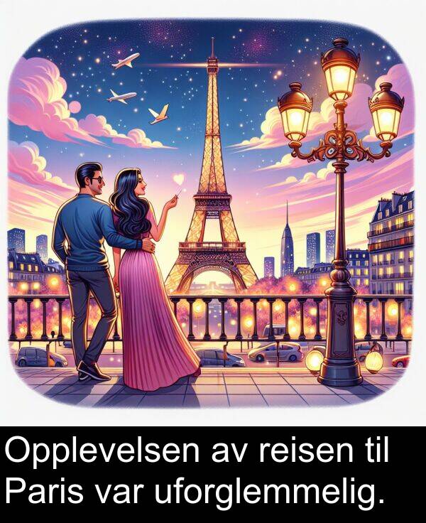 reisen: Opplevelsen av reisen til Paris var uforglemmelig.