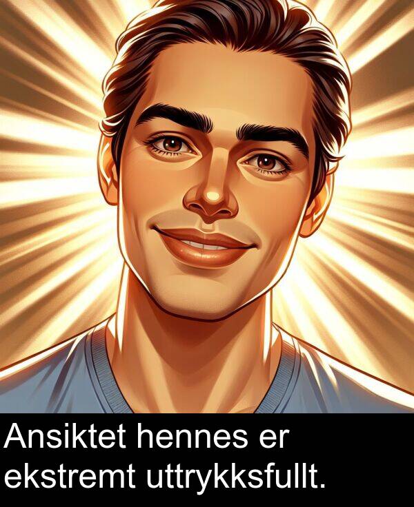 uttrykksfullt: Ansiktet hennes er ekstremt uttrykksfullt.
