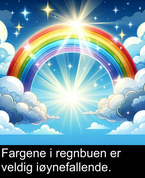 veldig: Fargene i regnbuen er veldig iøynefallende.