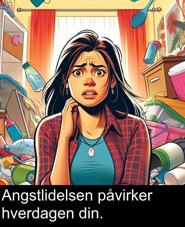 hverdagen: Angstlidelsen påvirker hverdagen din.