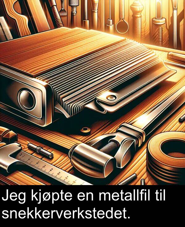 metallfil: Jeg kjøpte en metallfil til snekkerverkstedet.