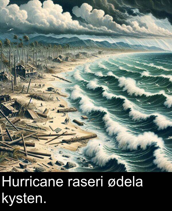 raseri: Hurricane raseri ødela kysten.
