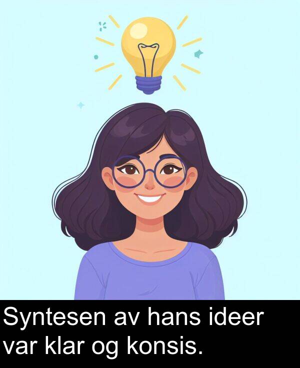 klar: Syntesen av hans ideer var klar og konsis.