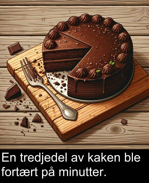 kaken: En tredjedel av kaken ble fortært på minutter.