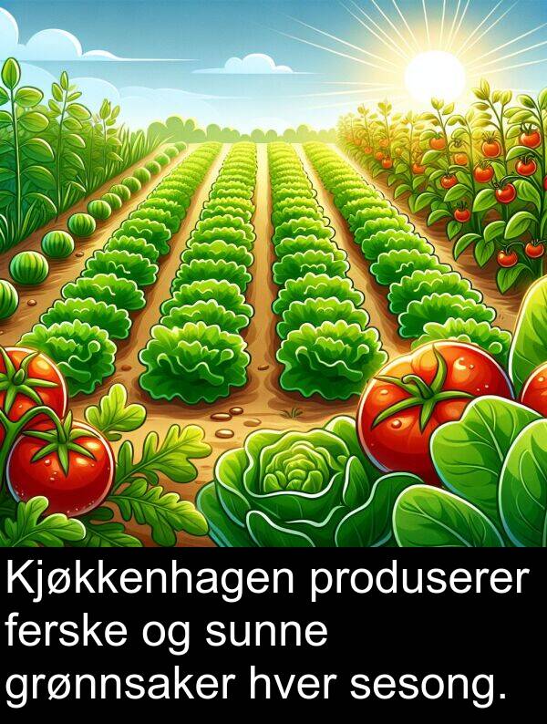 ferske: Kjøkkenhagen produserer ferske og sunne grønnsaker hver sesong.