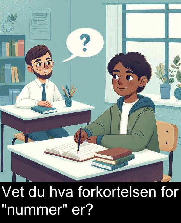 forkortelsen: Vet du hva forkortelsen for "nummer" er?