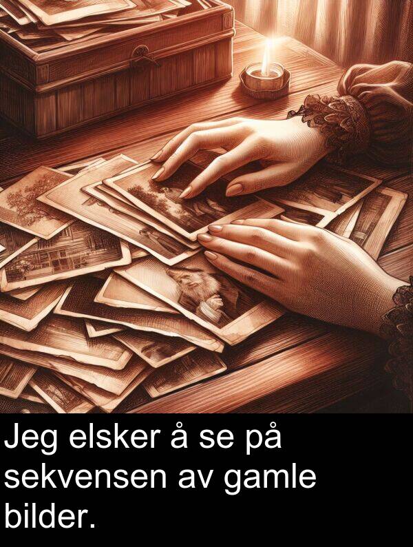 sekvensen: Jeg elsker å se på sekvensen av gamle bilder.
