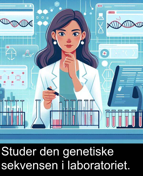 genetiske: Studer den genetiske sekvensen i laboratoriet.