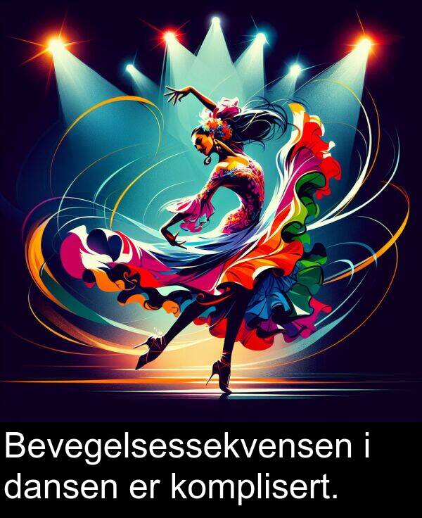 komplisert: Bevegelsessekvensen i dansen er komplisert.
