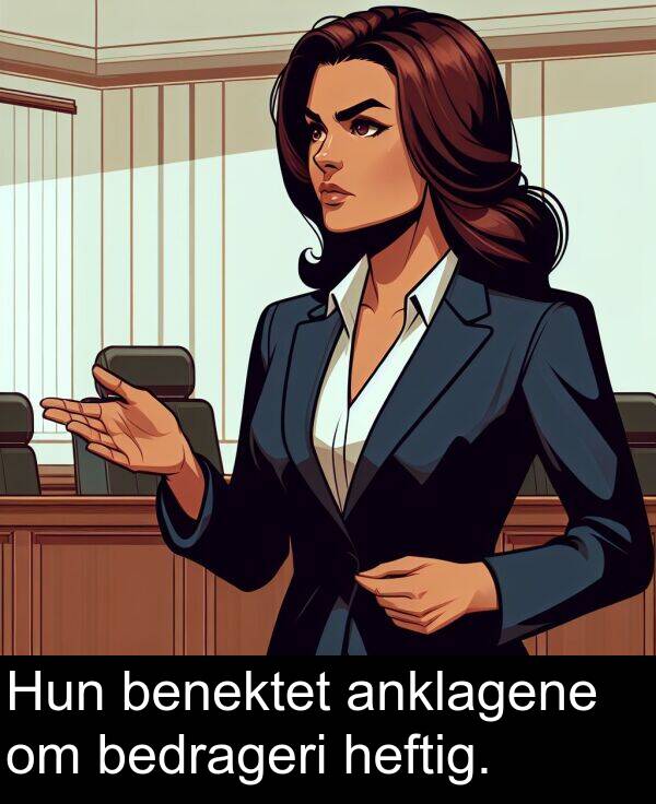 bedrageri: Hun benektet anklagene om bedrageri heftig.