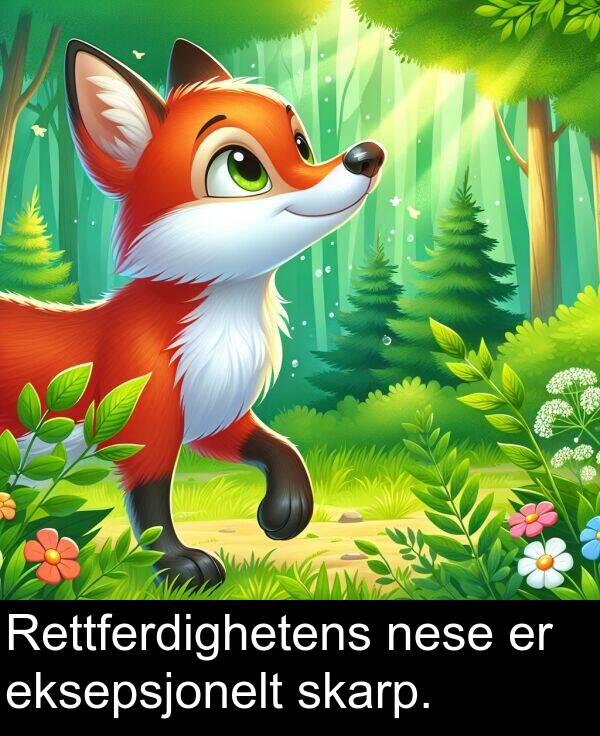 nese: Rettferdighetens nese er eksepsjonelt skarp.