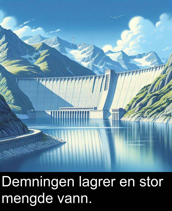 mengde: Demningen lagrer en stor mengde vann.