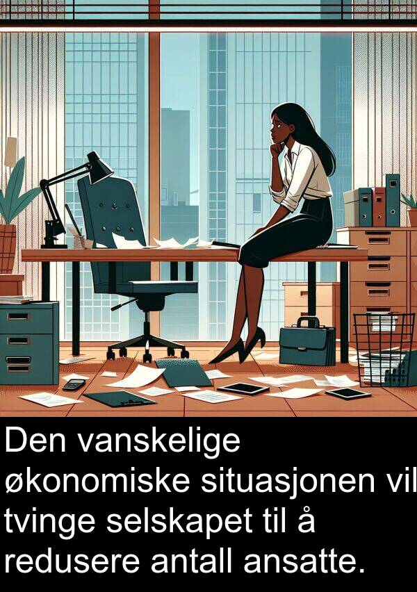 antall: Den vanskelige økonomiske situasjonen vil tvinge selskapet til å redusere antall ansatte.