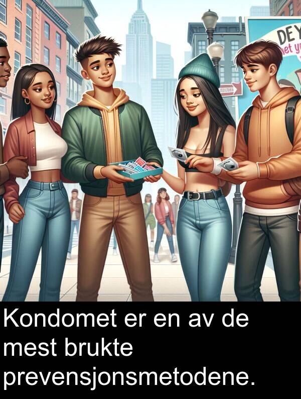 mest: Kondomet er en av de mest brukte prevensjonsmetodene.