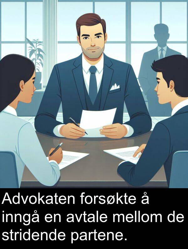 mellom: Advokaten forsøkte å inngå en avtale mellom de stridende partene.