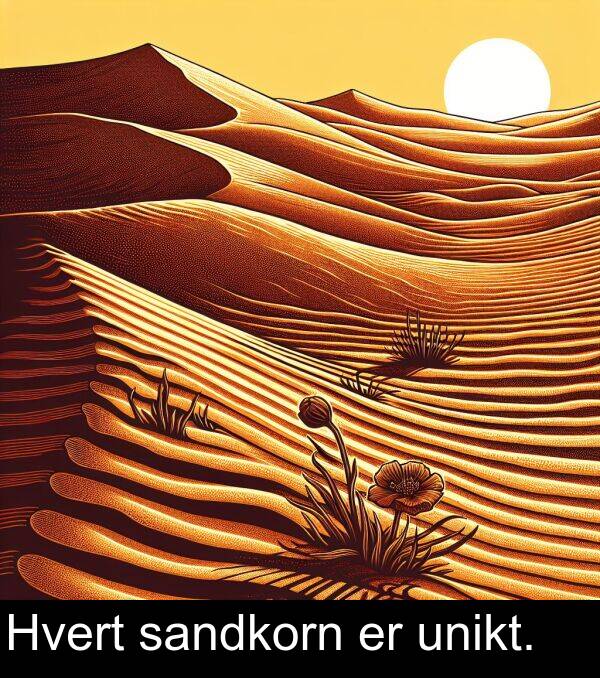 sandkorn: Hvert sandkorn er unikt.