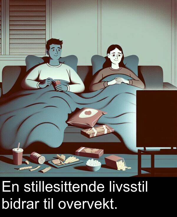 overvekt: En stillesittende livsstil bidrar til overvekt.