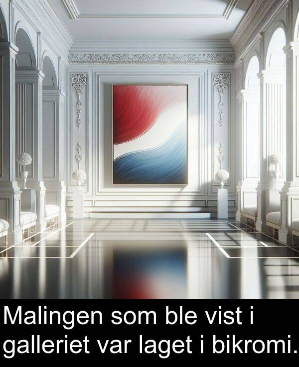 galleriet: Malingen som ble vist i galleriet var laget i bikromi.