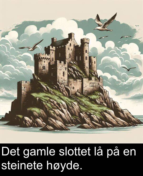steinete: Det gamle slottet lå på en steinete høyde.