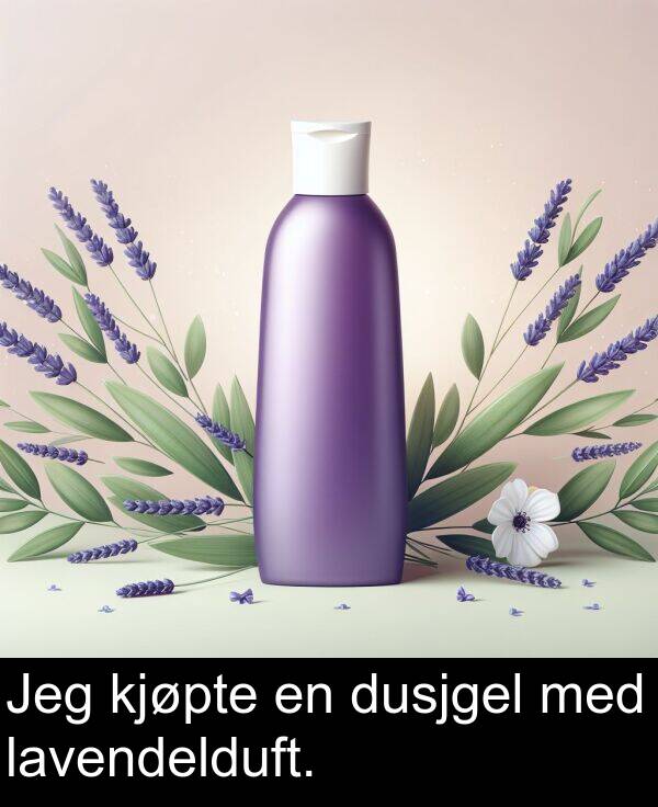 lavendelduft: Jeg kjøpte en dusjgel med lavendelduft.