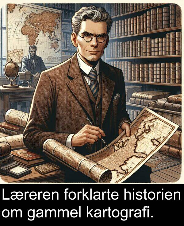 gammel: Læreren forklarte historien om gammel kartografi.