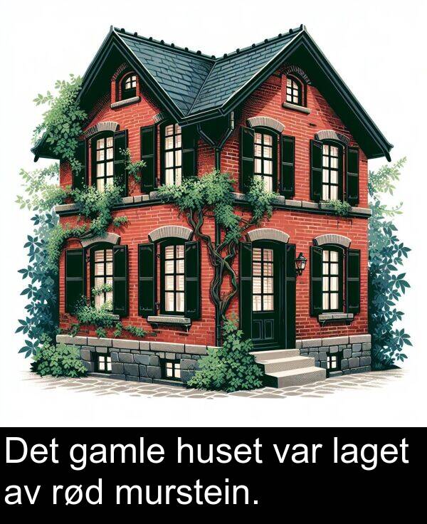 gamle: Det gamle huset var laget av rød murstein.