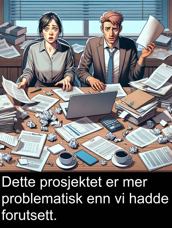 prosjektet: Dette prosjektet er mer problematisk enn vi hadde forutsett.