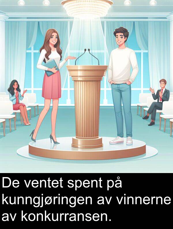 konkurransen: De ventet spent på kunngjøringen av vinnerne av konkurransen.