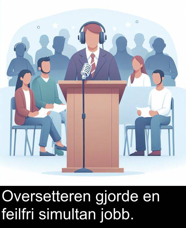 simultan: Oversetteren gjorde en feilfri simultan jobb.