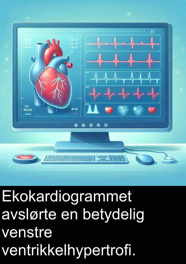 betydelig: Ekokardiogrammet avslørte en betydelig venstre ventrikkelhypertrofi.
