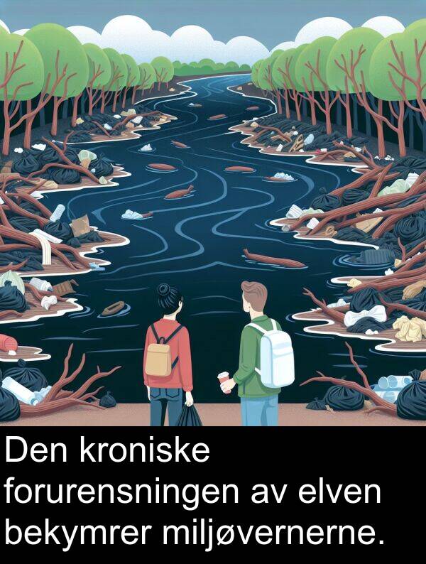bekymrer: Den kroniske forurensningen av elven bekymrer miljøvernerne.