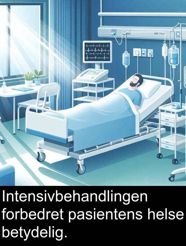 forbedret: Intensivbehandlingen forbedret pasientens helse betydelig.