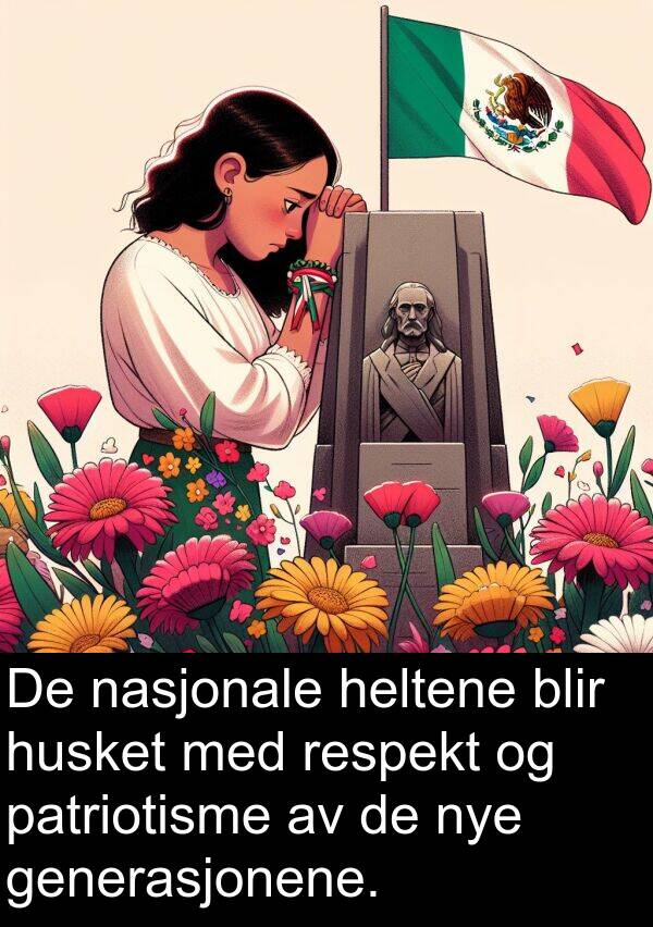 generasjonene: De nasjonale heltene blir husket med respekt og patriotisme av de nye generasjonene.