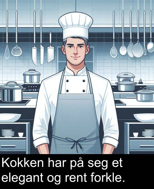 rent: Kokken har på seg et elegant og rent forkle.