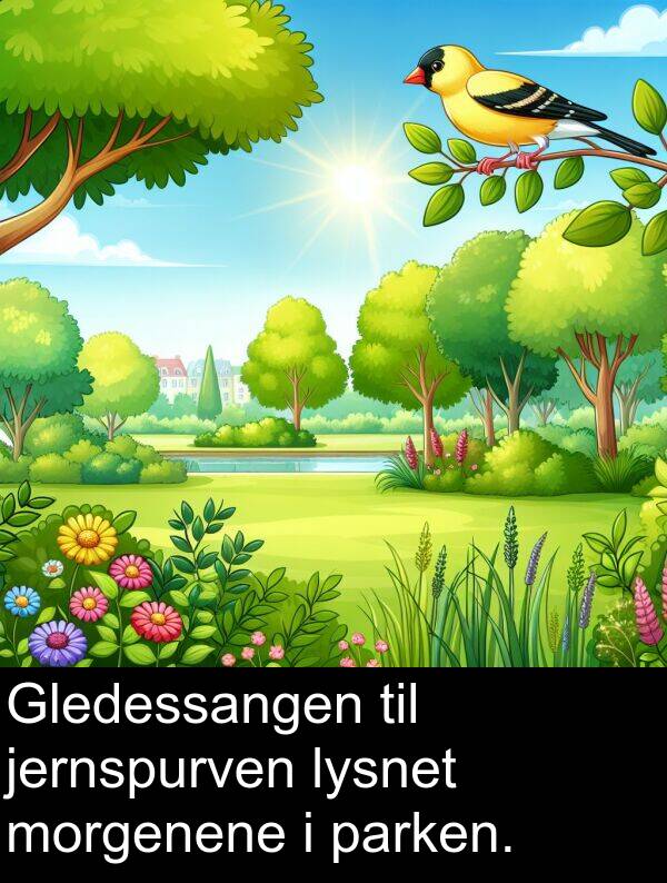 parken: Gledessangen til jernspurven lysnet morgenene i parken.