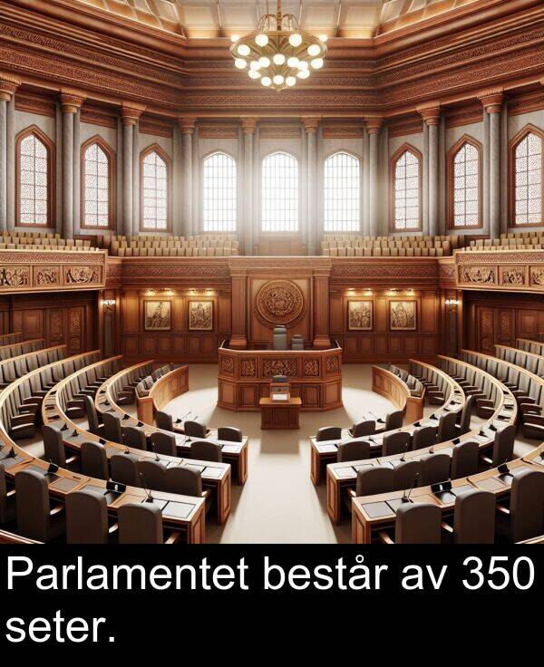 seter: Parlamentet består av 350 seter.