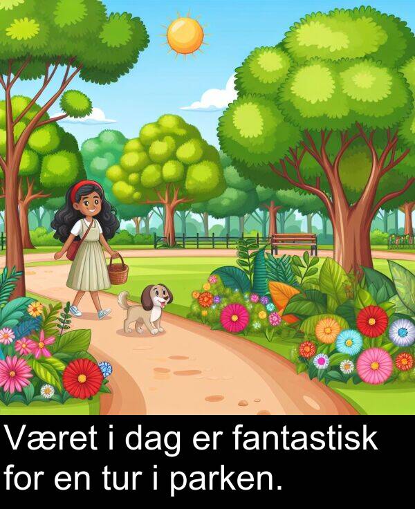 fantastisk: Været i dag er fantastisk for en tur i parken.