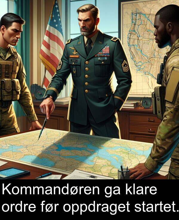 ordre: Kommandøren ga klare ordre før oppdraget startet.