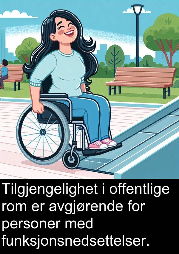 offentlige: Tilgjengelighet i offentlige rom er avgjørende for personer med funksjonsnedsettelser.