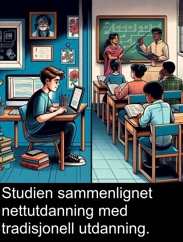 utdanning: Studien sammenlignet nettutdanning med tradisjonell utdanning.
