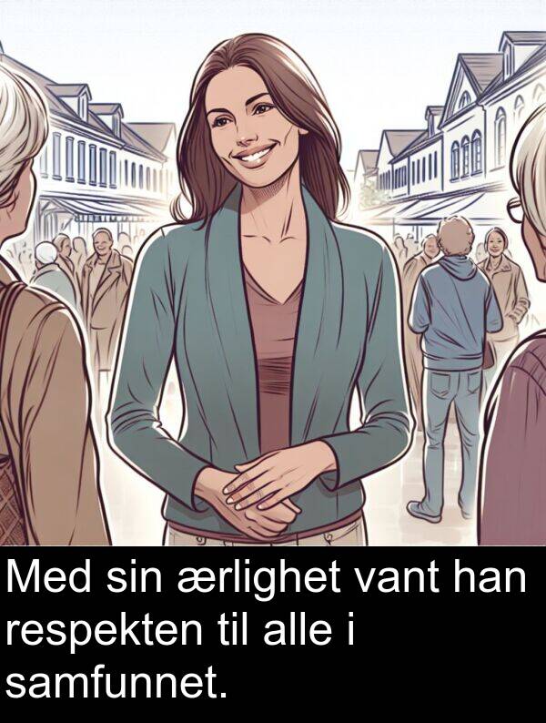 samfunnet: Med sin ærlighet vant han respekten til alle i samfunnet.