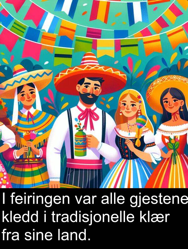 kledd: I feiringen var alle gjestene kledd i tradisjonelle klær fra sine land.