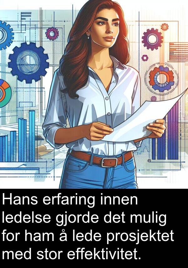 prosjektet: Hans erfaring innen ledelse gjorde det mulig for ham å lede prosjektet med stor effektivitet.
