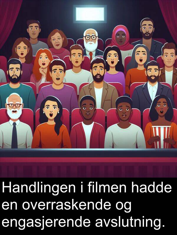 overraskende: Handlingen i filmen hadde en overraskende og engasjerende avslutning.