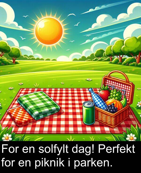 dag: For en solfylt dag! Perfekt for en piknik i parken.