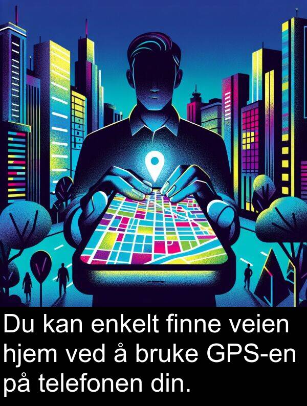 hjem: Du kan enkelt finne veien hjem ved å bruke GPS-en på telefonen din.