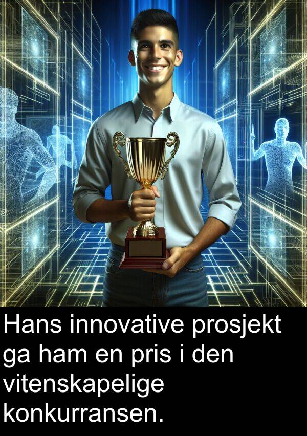 prosjekt: Hans innovative prosjekt ga ham en pris i den vitenskapelige konkurransen.