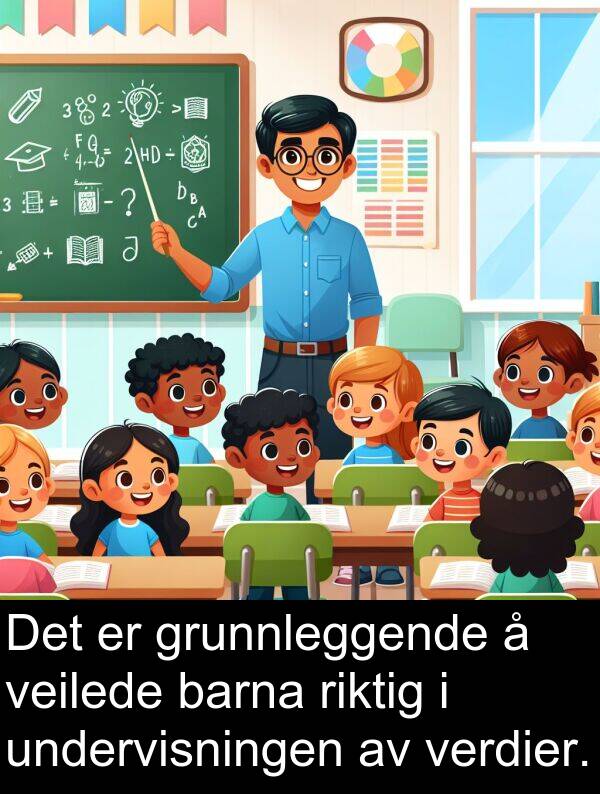 grunnleggende: Det er grunnleggende å veilede barna riktig i undervisningen av verdier.